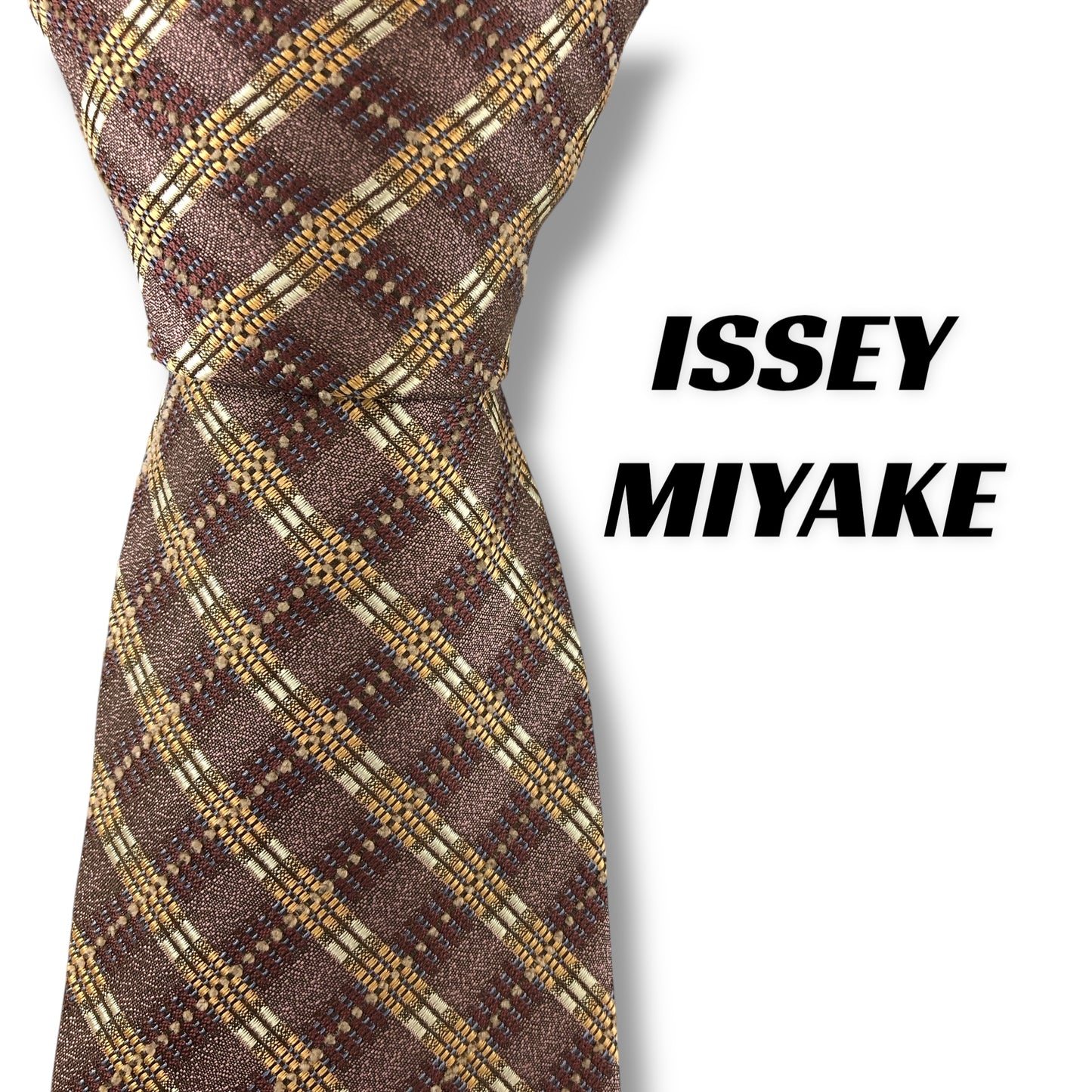 【7149】美品！イッセイミヤケ　ネクタイ　ボルドー系