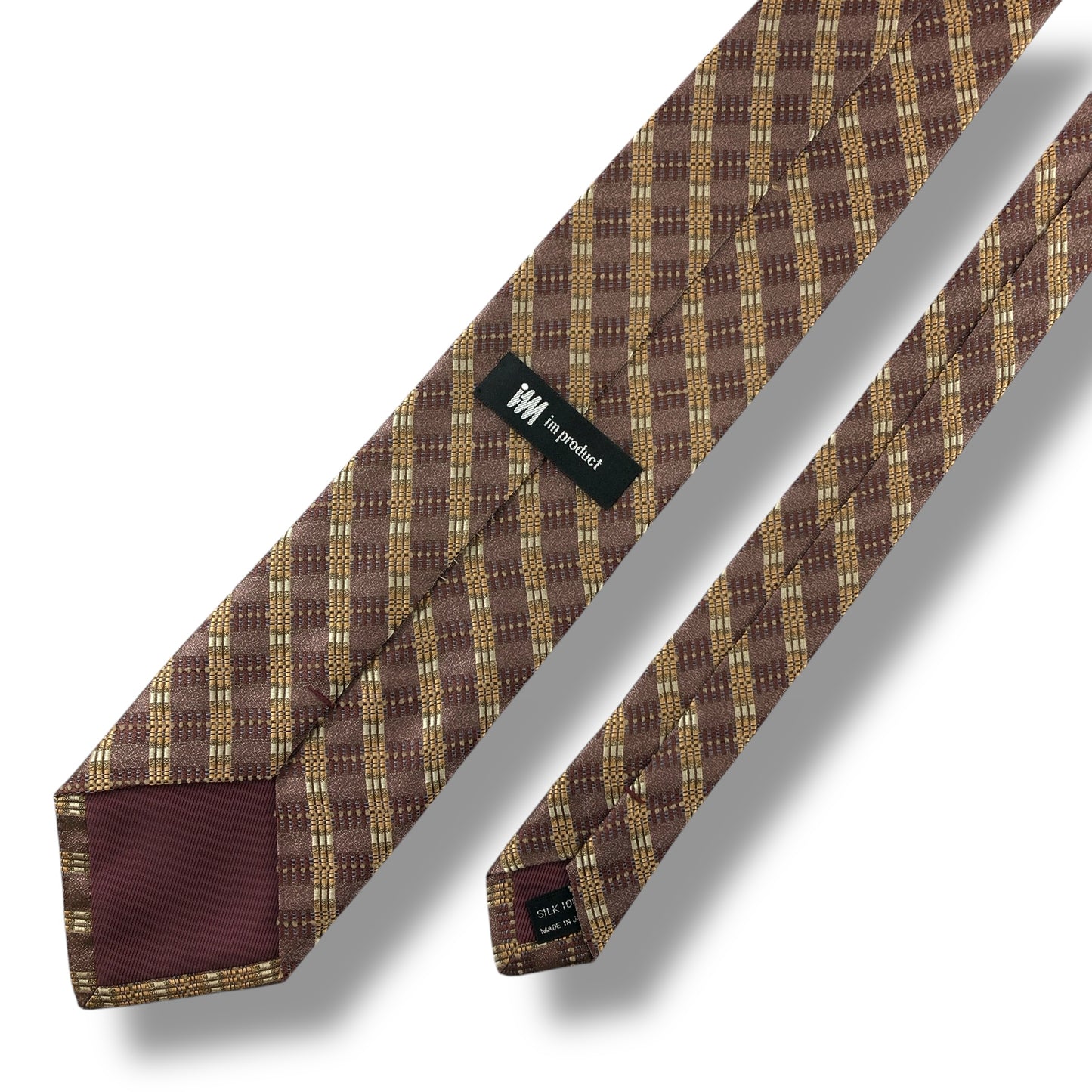 【7149】美品！イッセイミヤケ　ネクタイ　ボルドー系