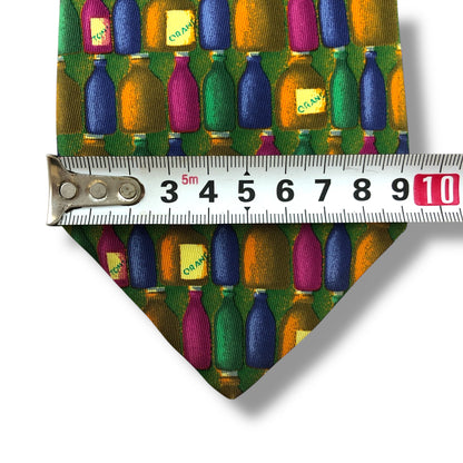 【7150】美品！エルメネジルドゼニア　ネクタイ　グリーン系　ボトル柄