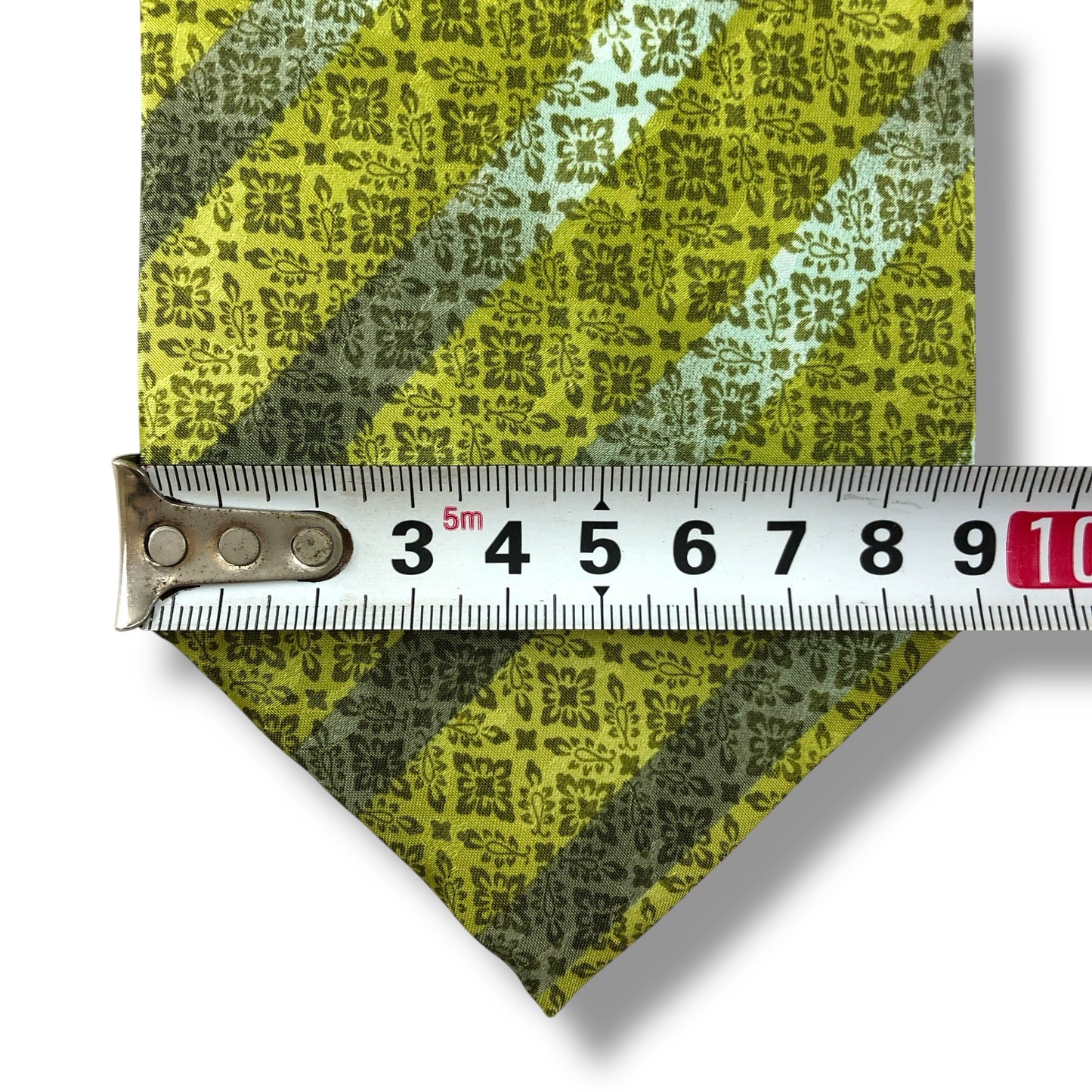 【7151】美品！ニナリッチ　ネクタイ　黄緑系　ストライプ柄