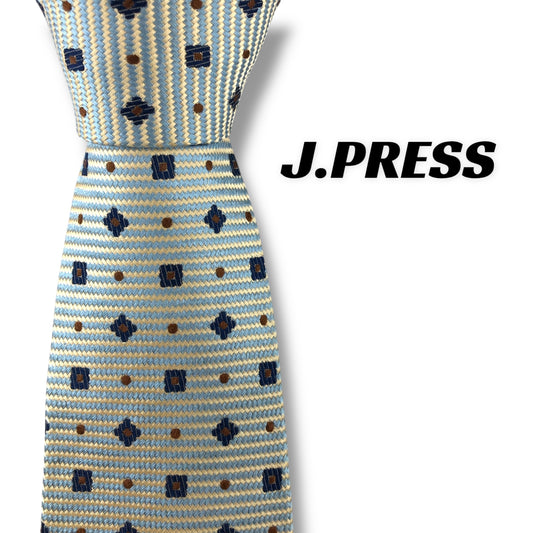 【7153】美品！ジェイプレス　ネクタイ　水色系