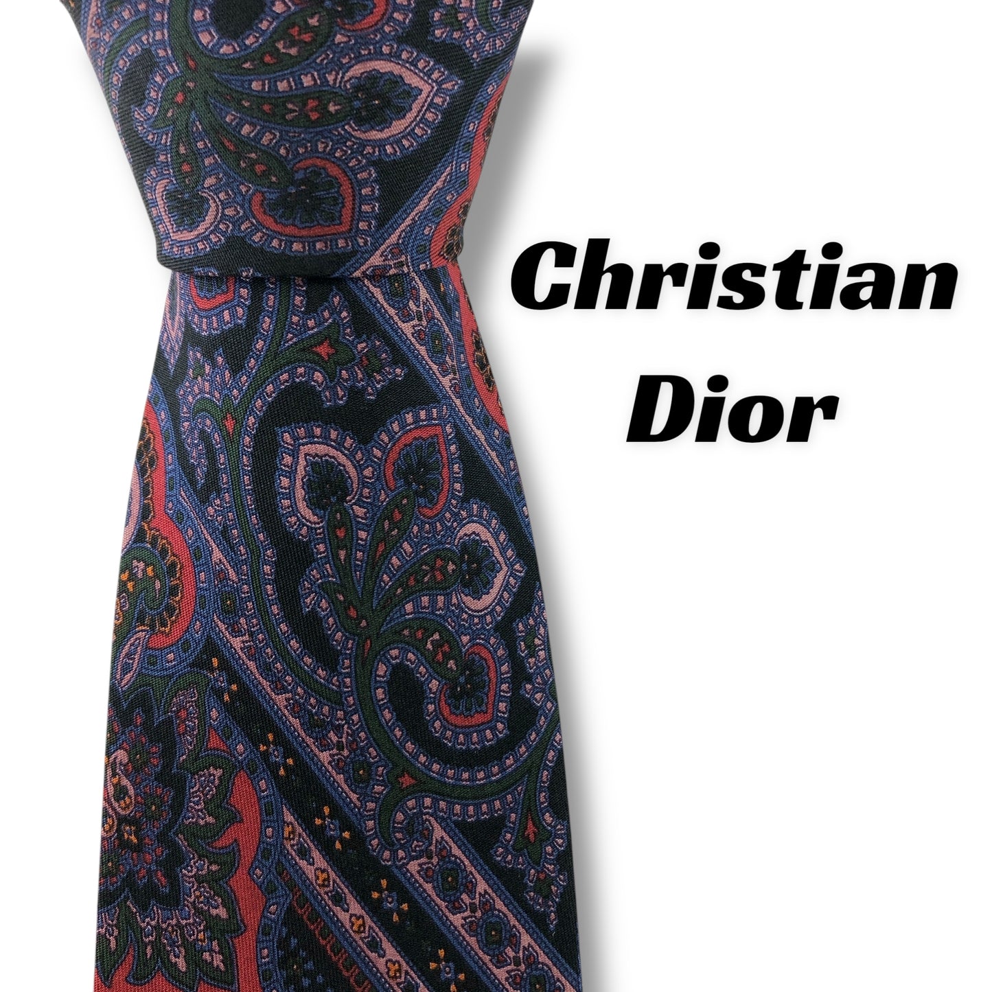 【7154】良品！クリスチャンディオール　ネクタイ　ネイビー系