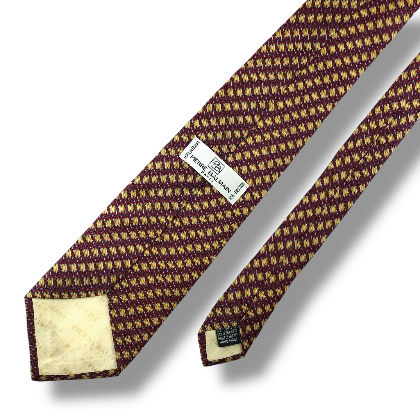 【7155】美品！ピエールバルマン　ネクタイ　レッド系