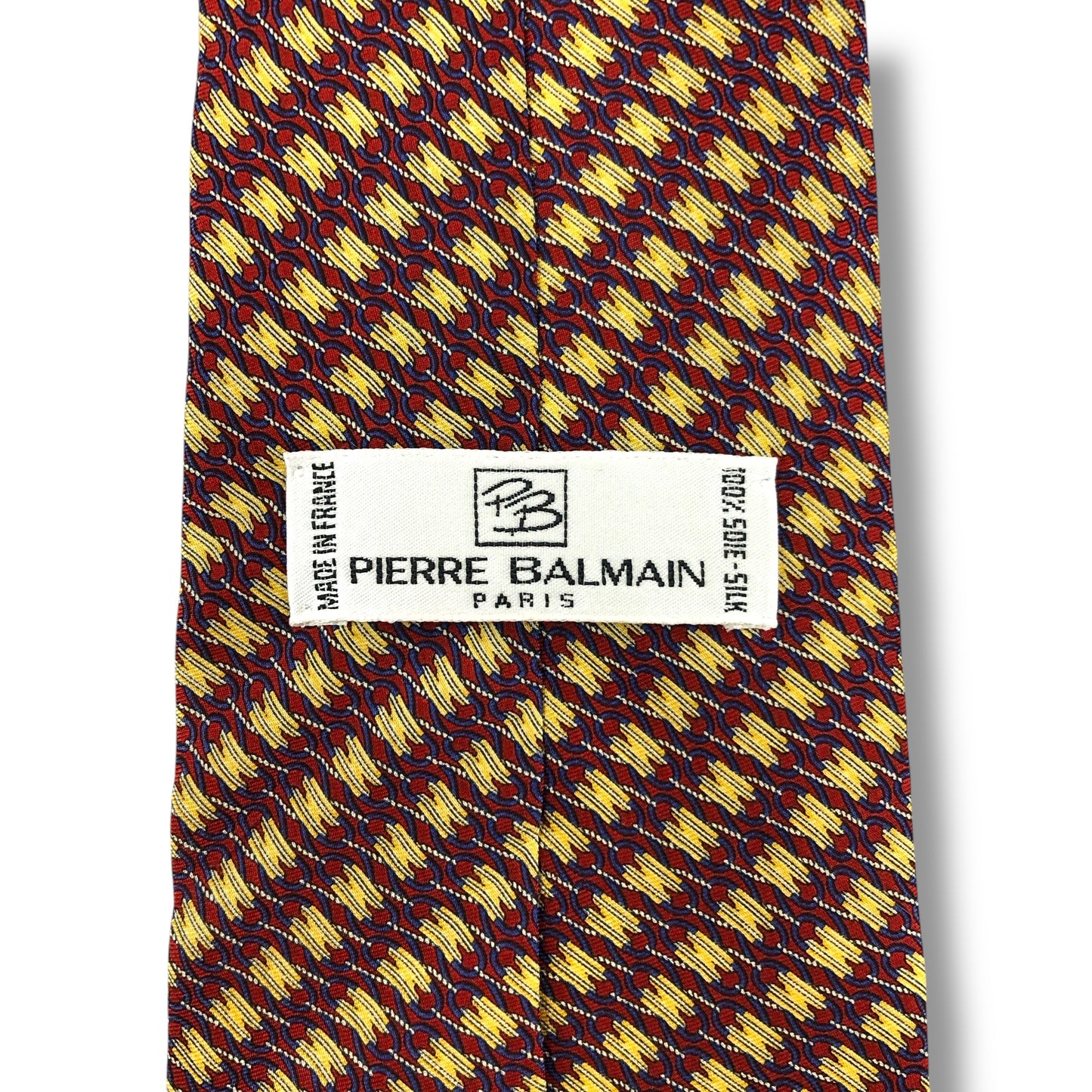 【7155】美品！ピエールバルマン　ネクタイ　レッド系