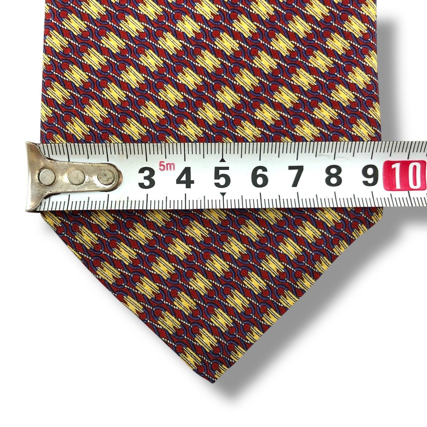 【7155】美品！ピエールバルマン　ネクタイ　レッド系