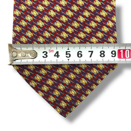 【7155】美品！ピエールバルマン　ネクタイ　レッド系