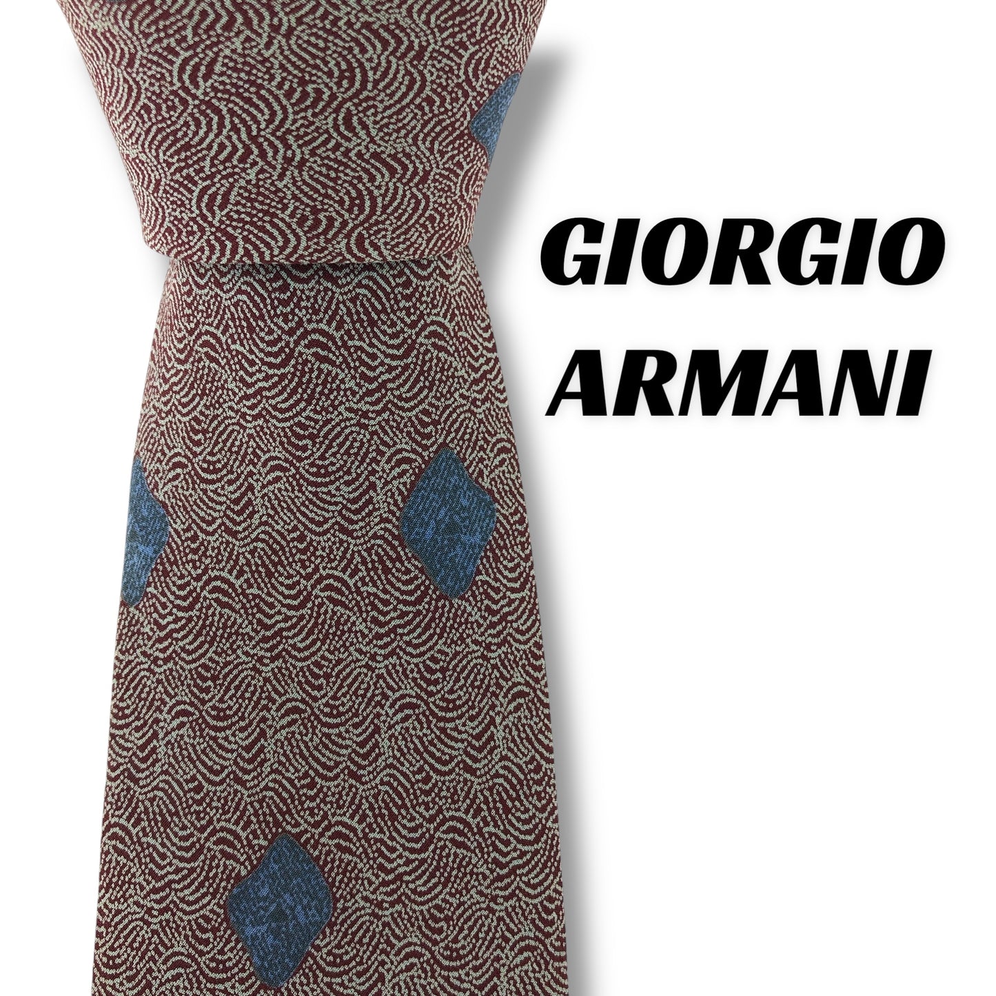 【7158】美品！ジョルジオアルマーニ　ネクタイ　ボルドー系