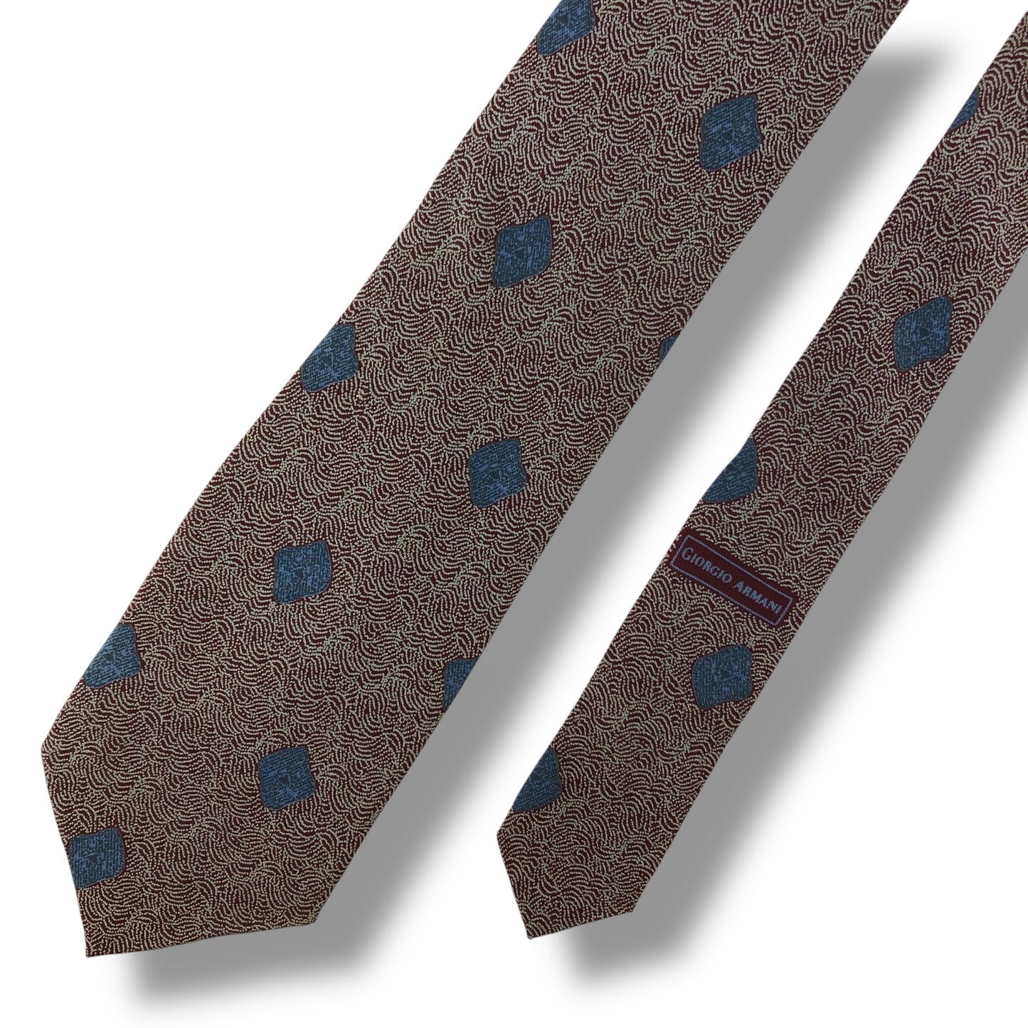 【7158】美品！ジョルジオアルマーニ　ネクタイ　ボルドー系