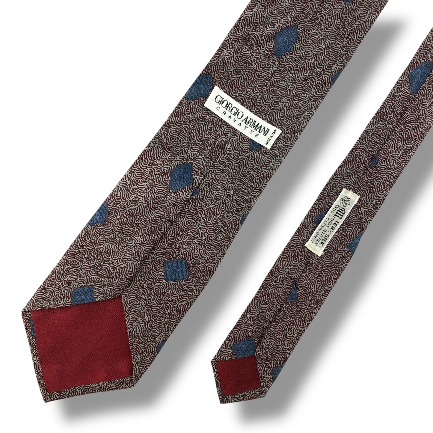 【7158】美品！ジョルジオアルマーニ　ネクタイ　ボルドー系
