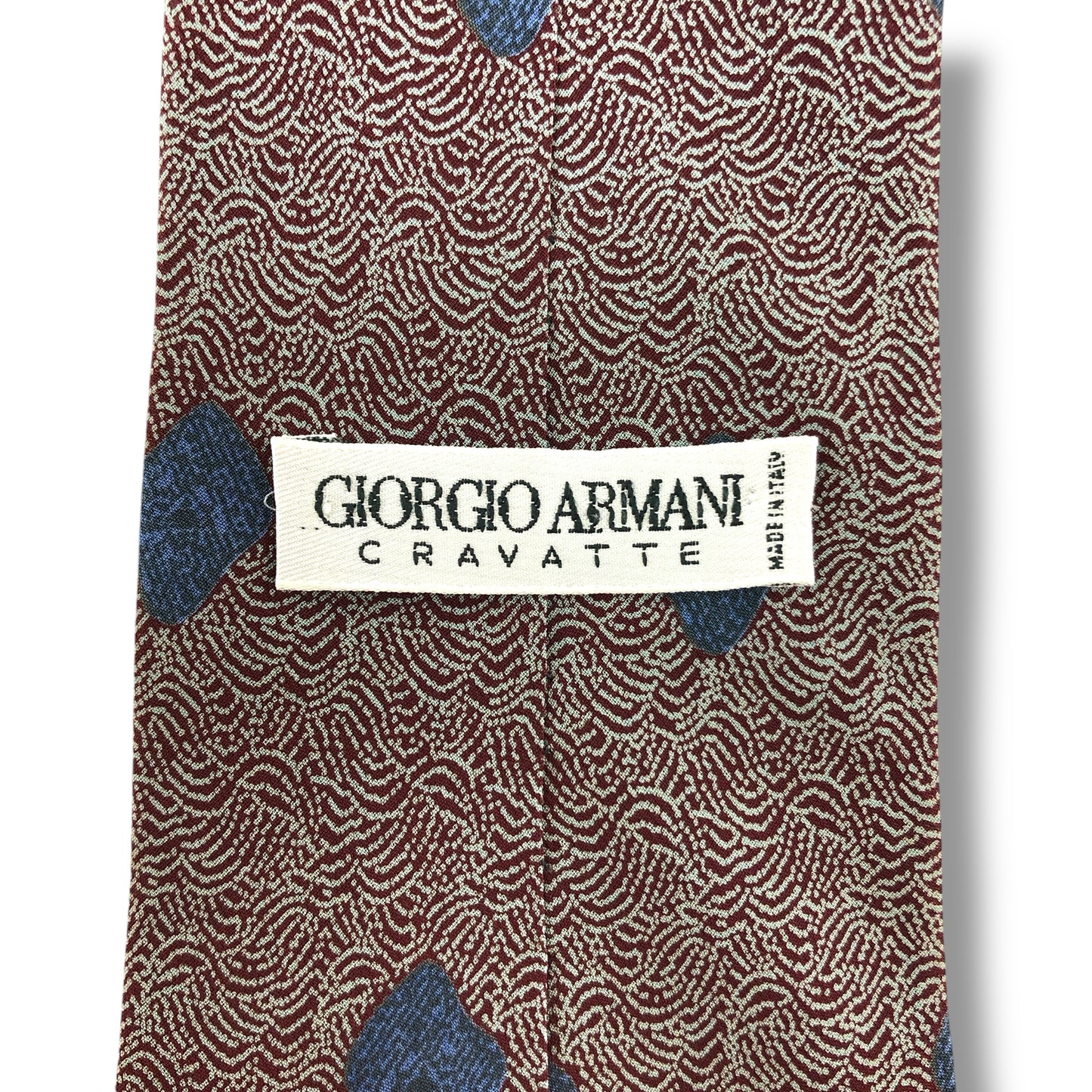 【7158】美品！ジョルジオアルマーニ　ネクタイ　ボルドー系