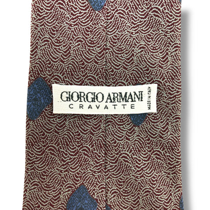 【7158】美品！ジョルジオアルマーニ　ネクタイ　ボルドー系