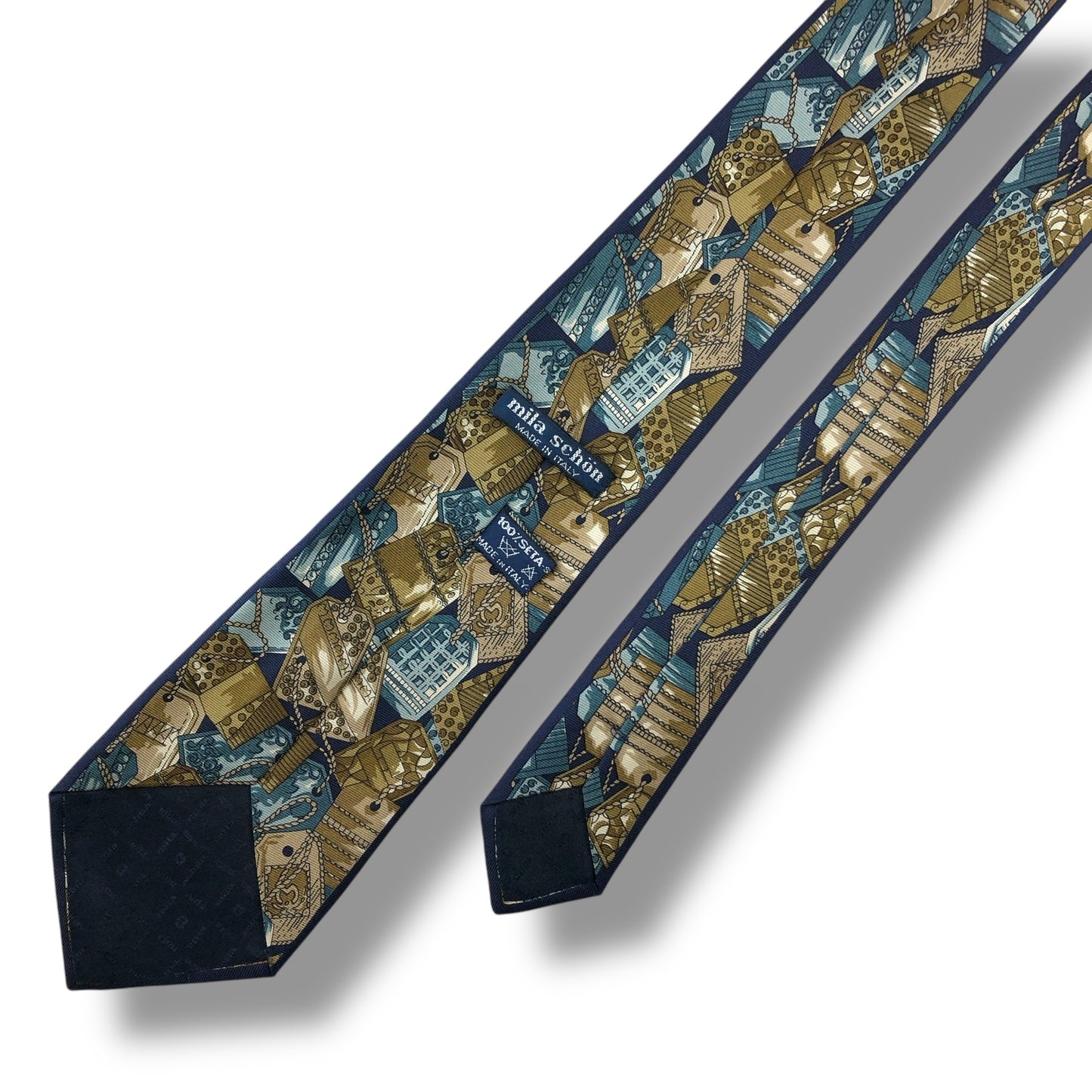 【7161】美品！ミラショーン　ネクタイ　タグ柄