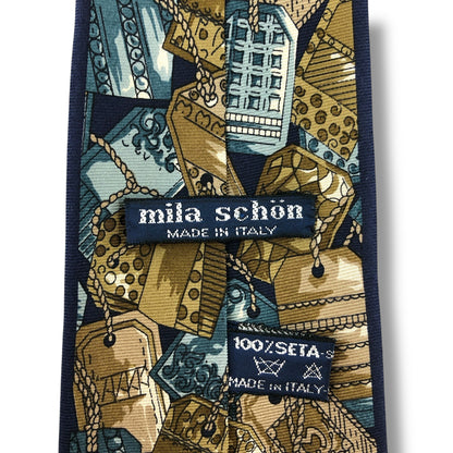 【7161】美品！ミラショーン　ネクタイ　タグ柄