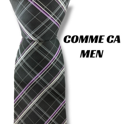 【7162】良品！コムサメン　ネクタイ　グレー系