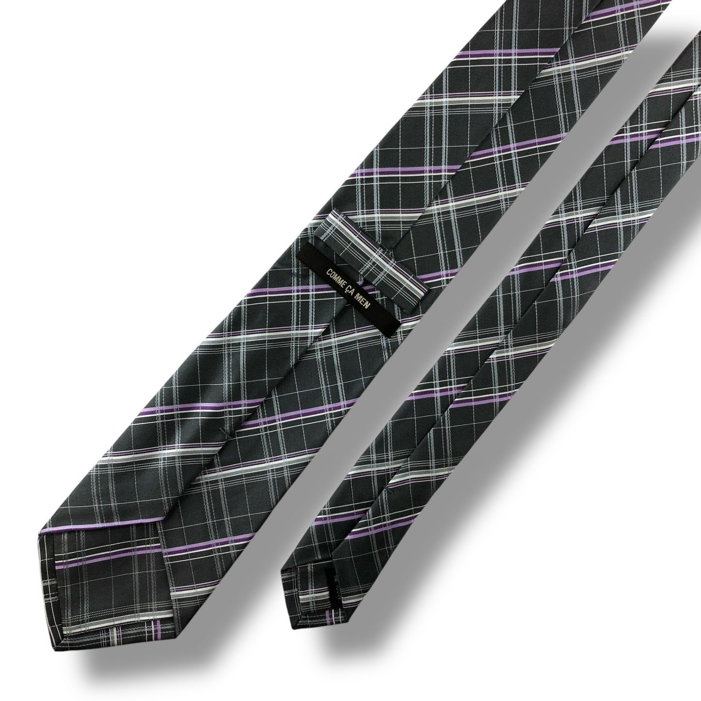 【7162】良品！コムサメン　ネクタイ　グレー系