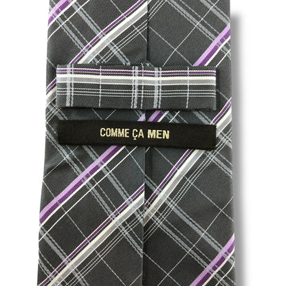 【7162】良品！コムサメン　ネクタイ　グレー系