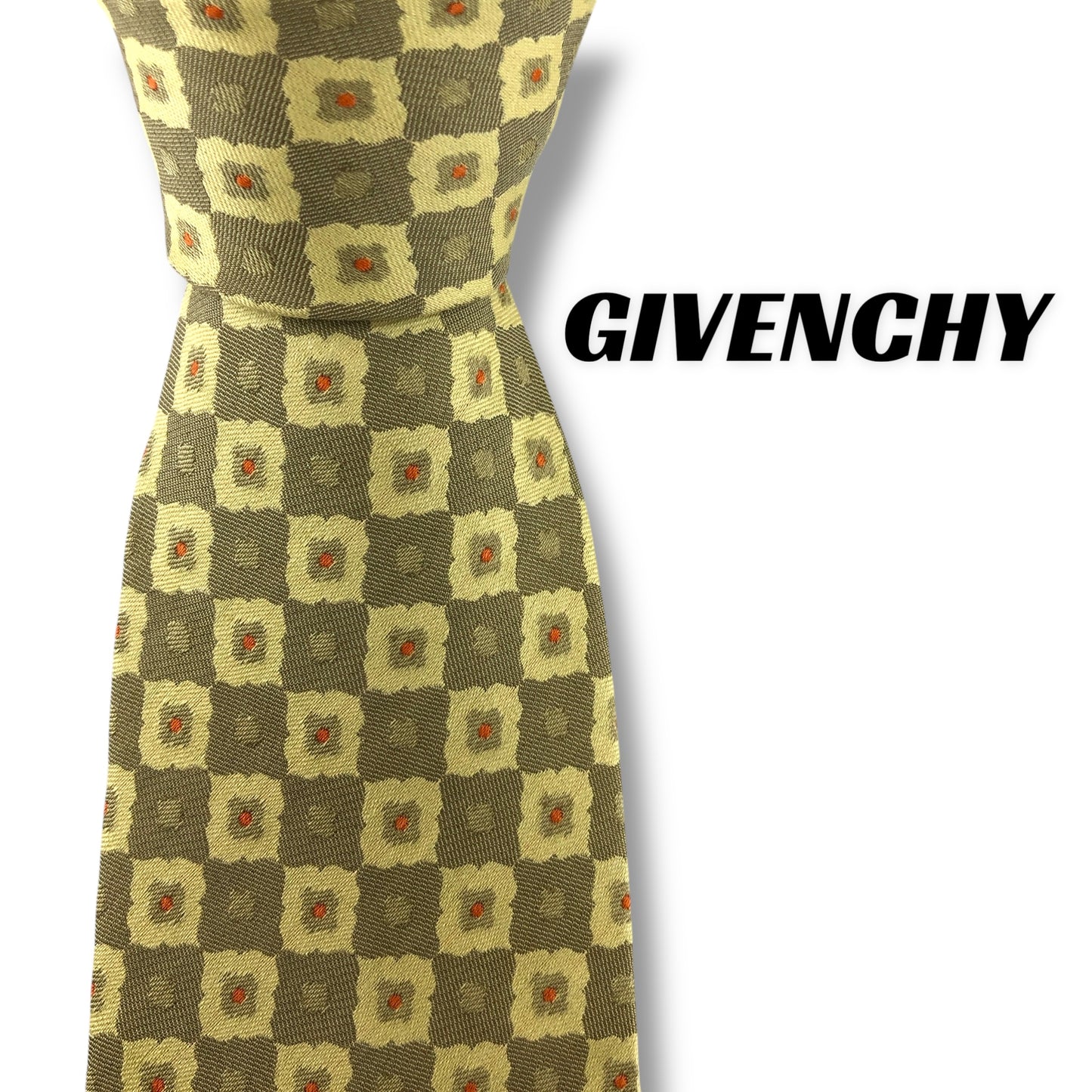 【7164】良品！ジバンシー　ネクタイ　ゴールド系　花柄