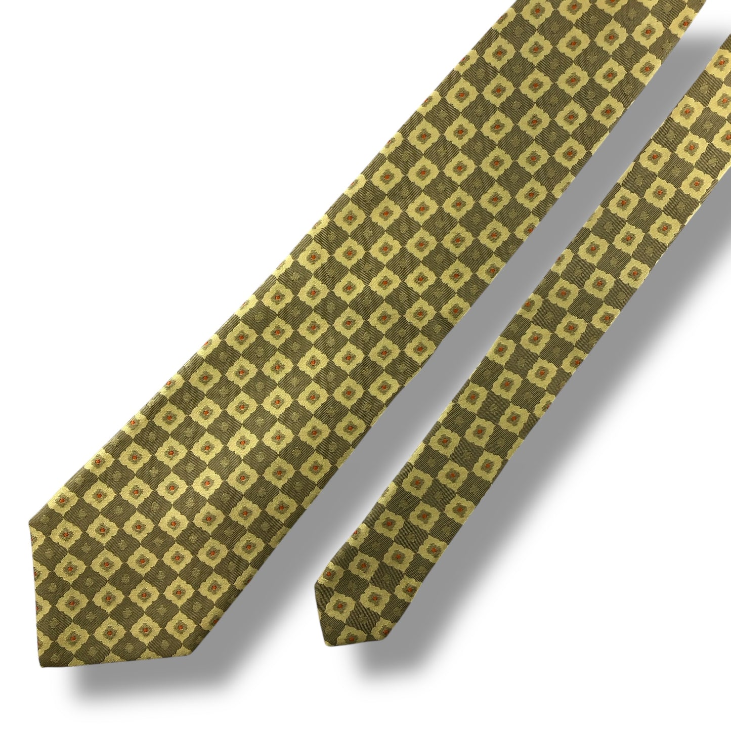 【7164】良品！ジバンシー　ネクタイ　ゴールド系　花柄