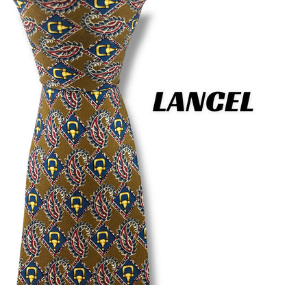 【7167】美品！ランセル　ネクタイ　ブラウン系