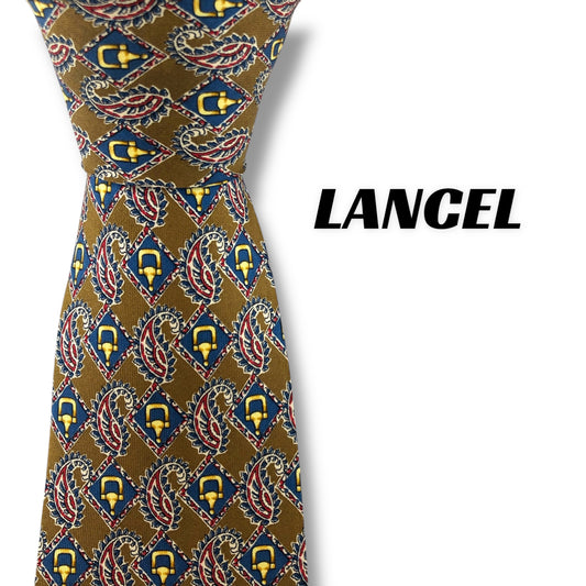 【7167】美品！ランセル　ネクタイ　ブラウン系
