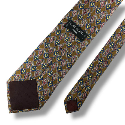 【7167】美品！ランセル　ネクタイ　ブラウン系