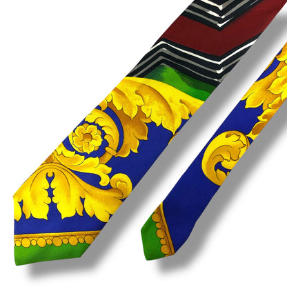 【7169】良品！ジャンニヴェルサーチ　ネクタイ　ブルー系　イエロー系