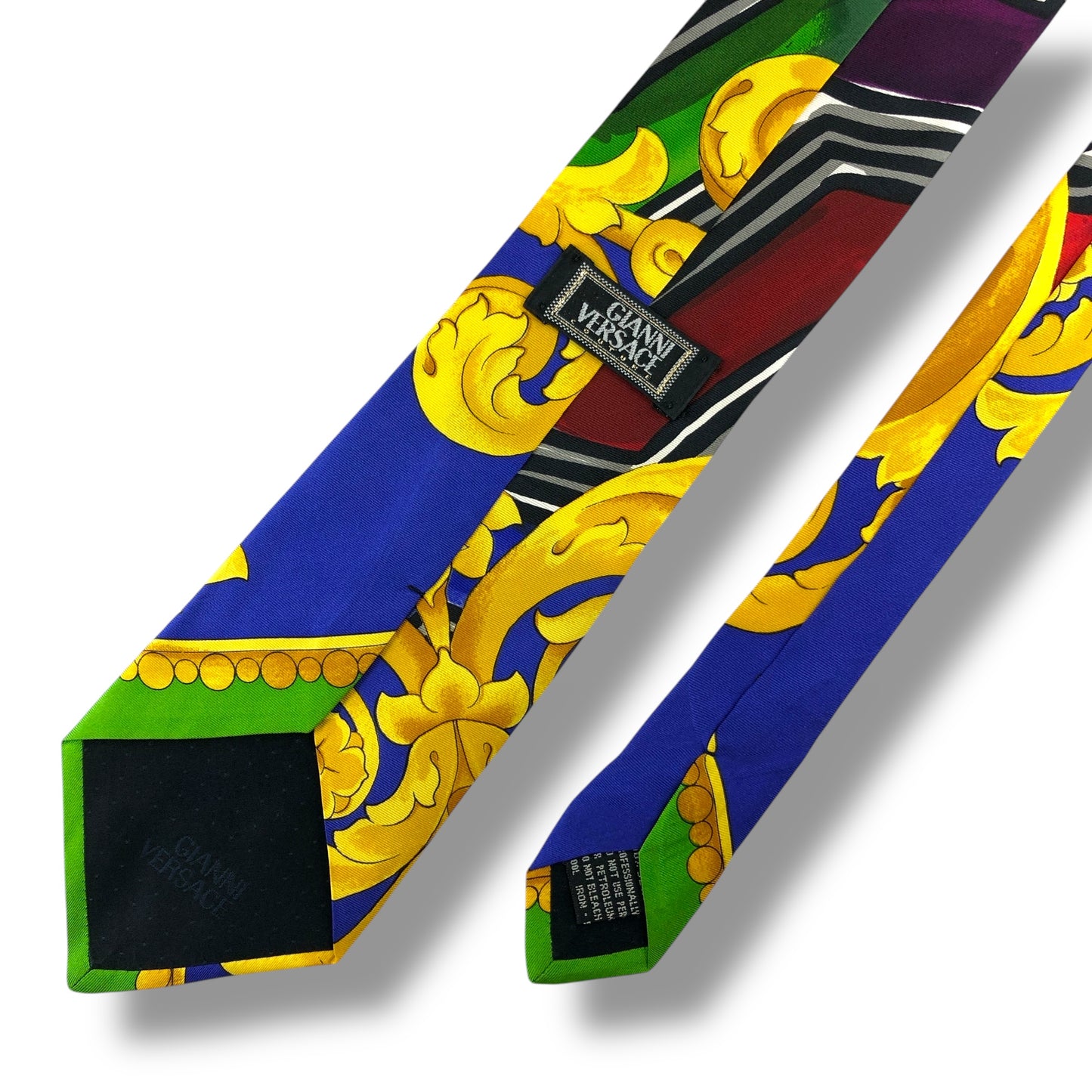 【7169】良品！ジャンニヴェルサーチ　ネクタイ　ブルー系　イエロー系