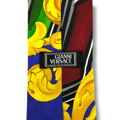 【7169】良品！ジャンニヴェルサーチ　ネクタイ　ブルー系　イエロー系