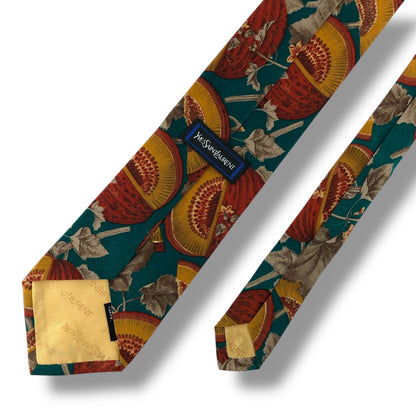 【7170】美品！イヴサンローラン　ネクタイ　グリーン系