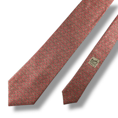 【7173】美品！エルメス　ネクタイ　ピンク系