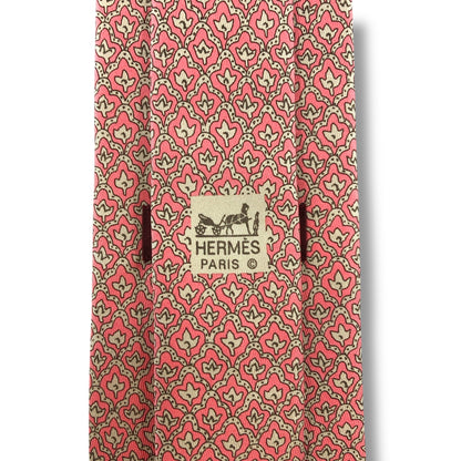 【7173】美品！エルメス　ネクタイ　ピンク系