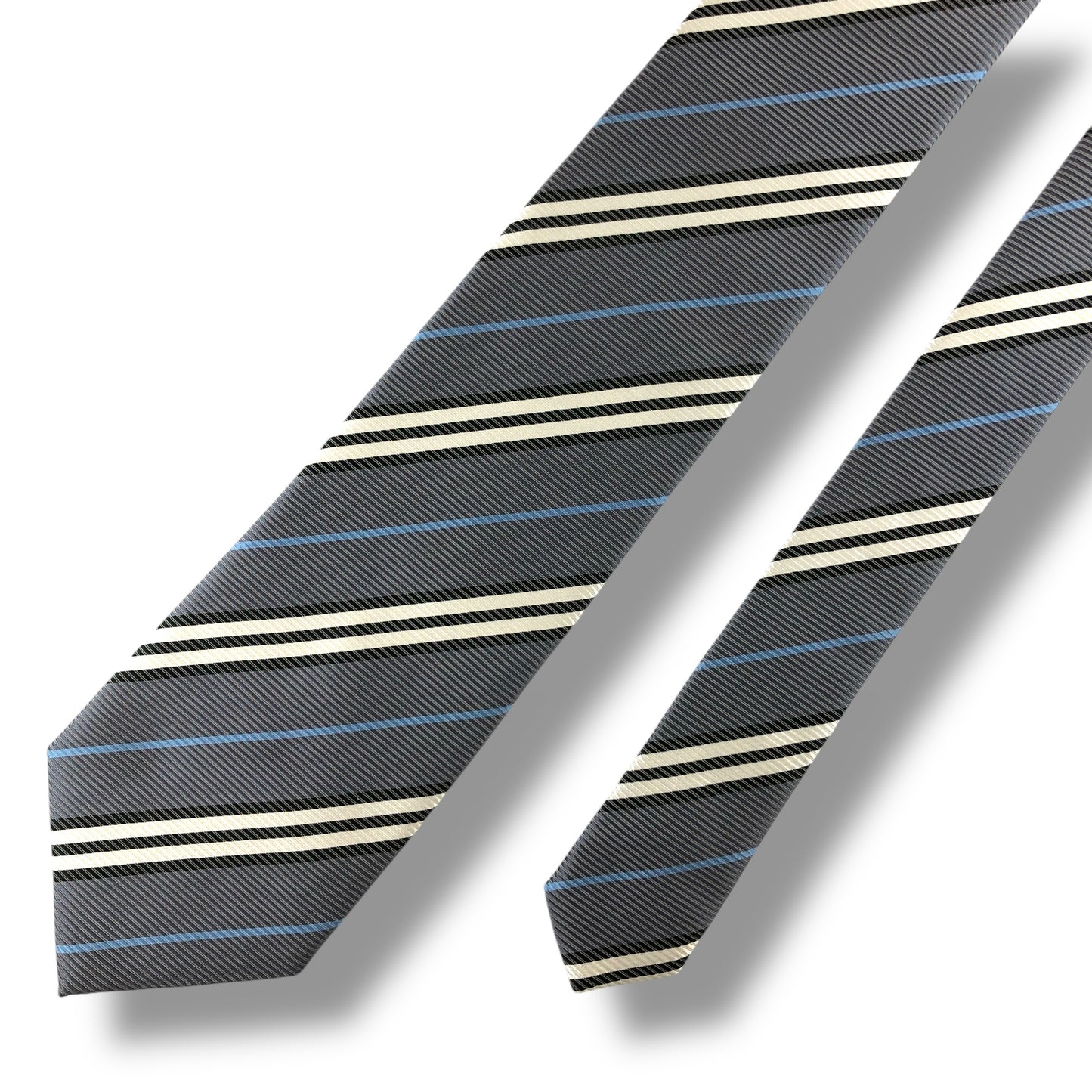 【7174】美品！バーバリー　ネクタイ　水色系　ストライプ柄