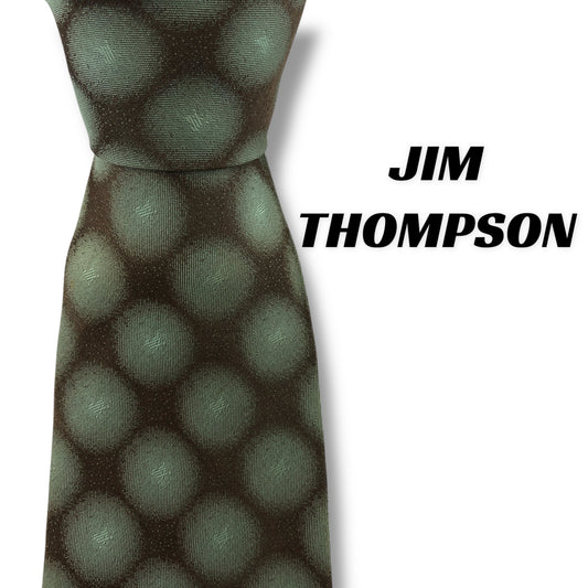 【7186】良品！ジムトンプソン　ネクタイ　ブラウン系　グリーン系