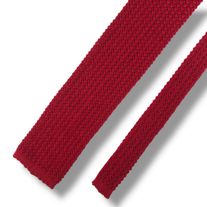 【7189】良品！エルメス　ネクタイ　レッド系　ニットタイ