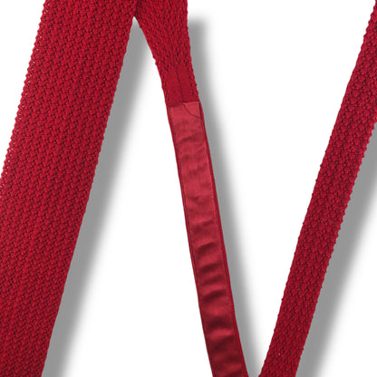 【7189】良品！エルメス　ネクタイ　レッド系　ニットタイ