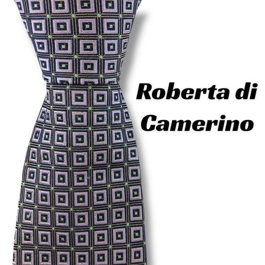 【7190】美品！ロベルタディカメリーノ　ネクタイ　薄紫系