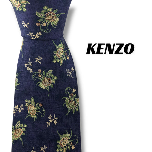 【7198】美品！ケンゾー　ネクタイ　パープル系　花柄