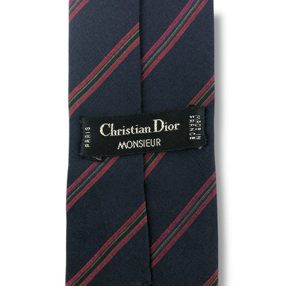 【7200】良品！クリスチャンディオール　ネクタイ　ネイビー系