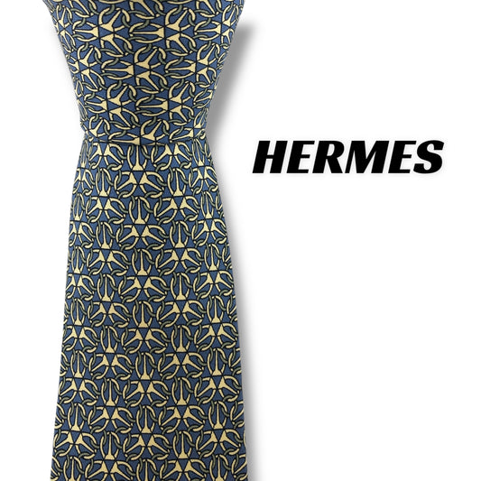 【7215】良品！エルメス　ネクタイ　水色系