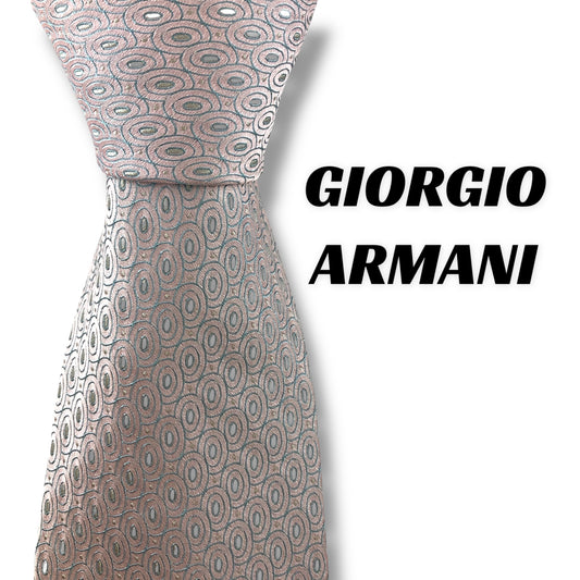 【7230】美品ー良品！ジョルジオアルマーニ　ネクタイ　ピンク系