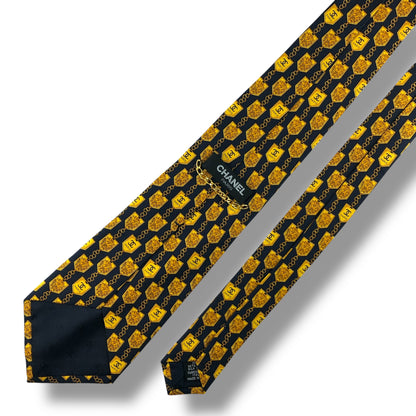 【7232】美品！シャネル　ネクタイ　ネイビー系