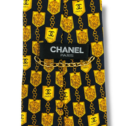 【7232】美品！シャネル　ネクタイ　ネイビー系