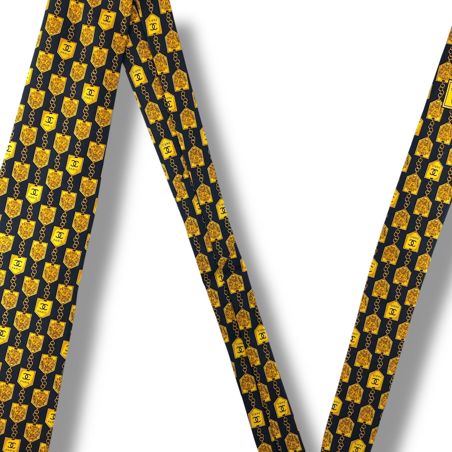 【7232】美品！シャネル　ネクタイ　ネイビー系