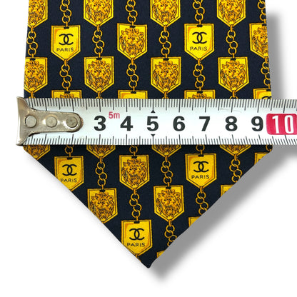 【7232】美品！シャネル　ネクタイ　ネイビー系