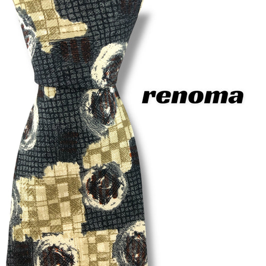 【7233】良品！レノマ　ネクタイ　グレー系