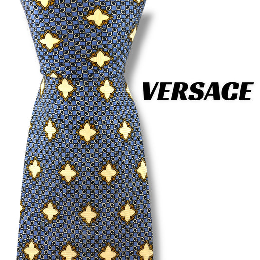 【7263】良品！ヴェルサーチ　ネクタイ　水色系