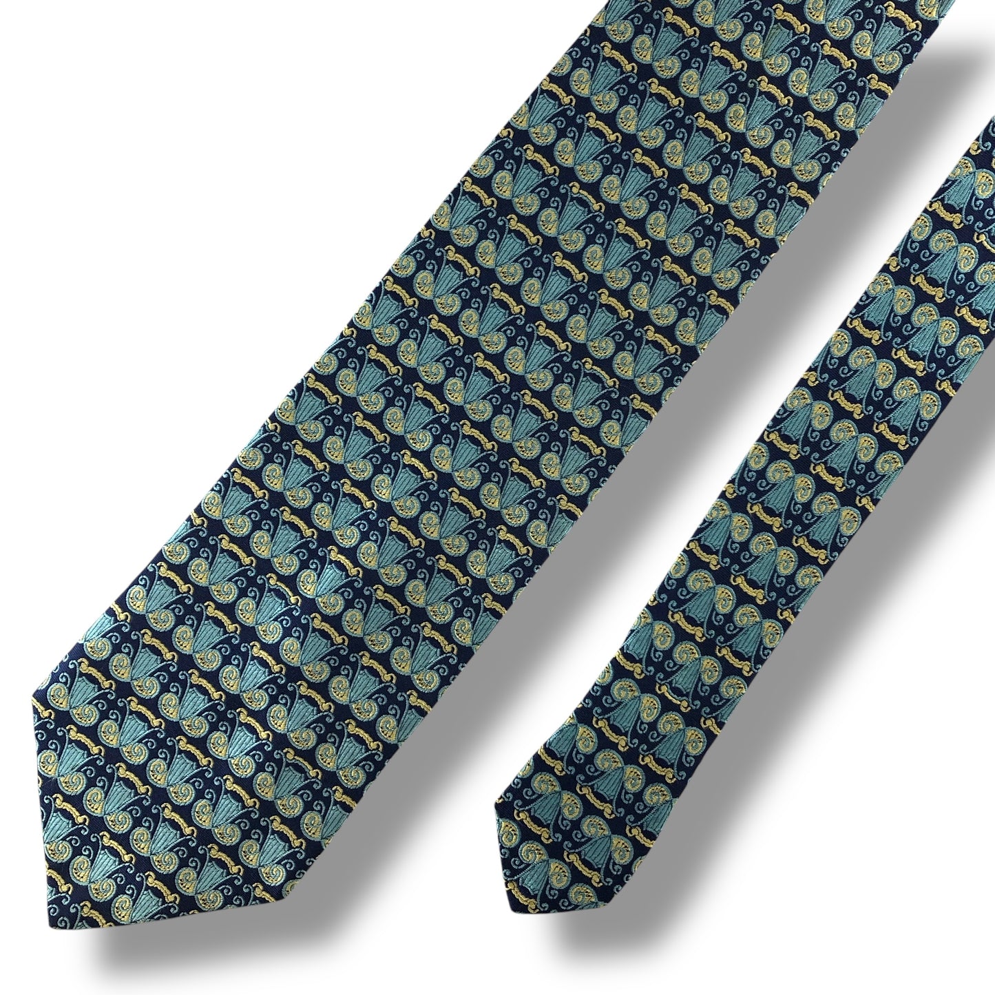 [7264] Good quality! Versace tie, blue 