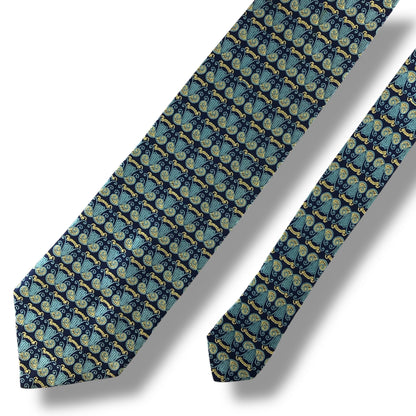 [7264] Good quality! Versace tie, blue 