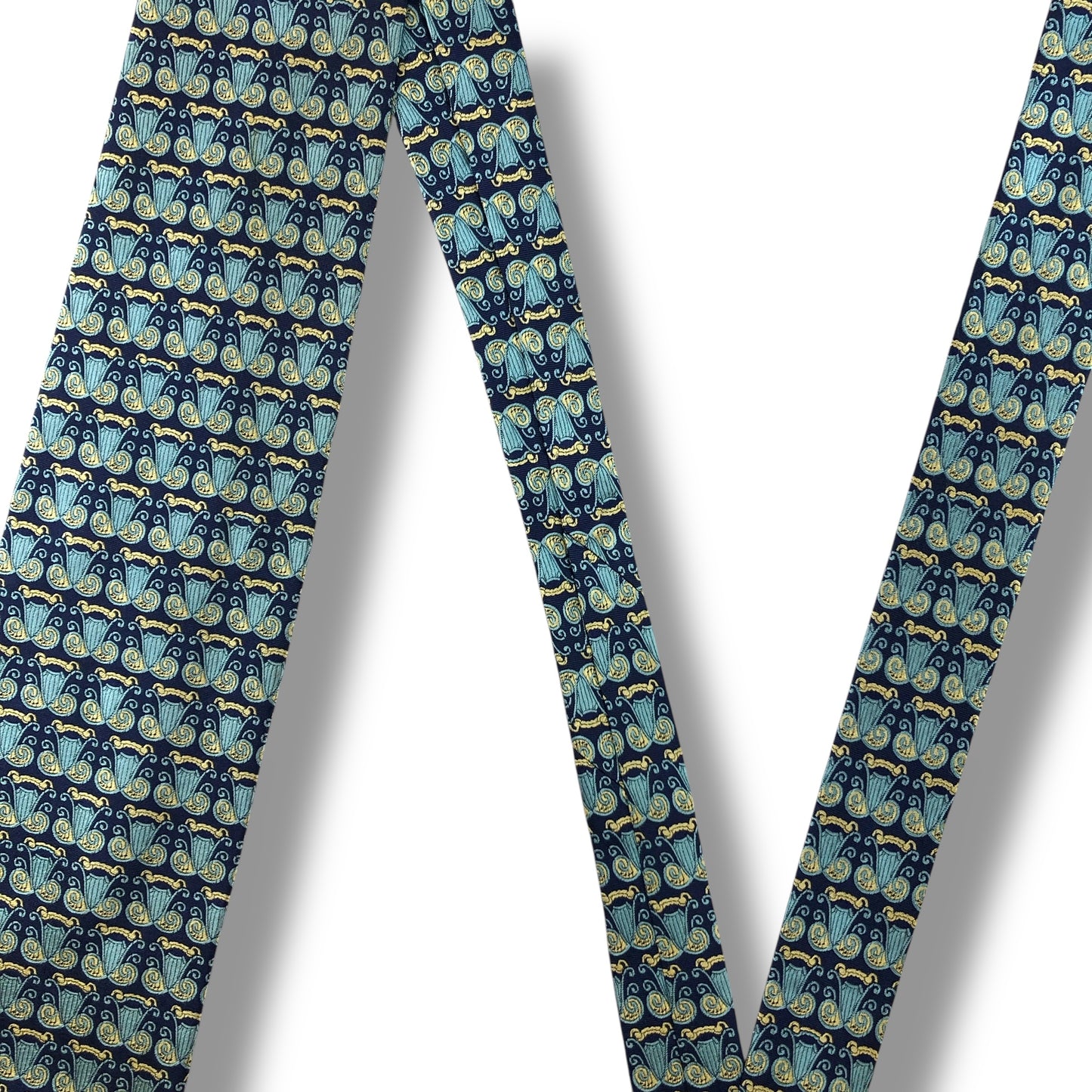 [7264] Good quality! Versace tie, blue 