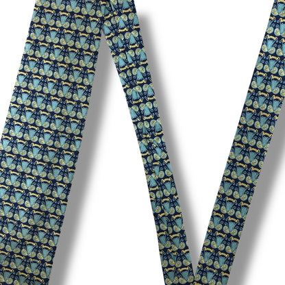 [7264] Good quality! Versace tie, blue 